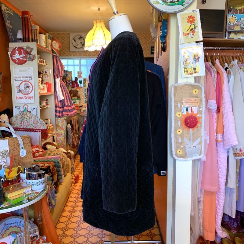 画像: (SALE) Black quilting jacket