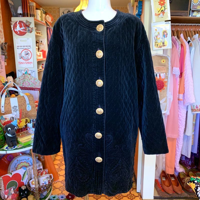 画像: (SALE) Black quilting jacket