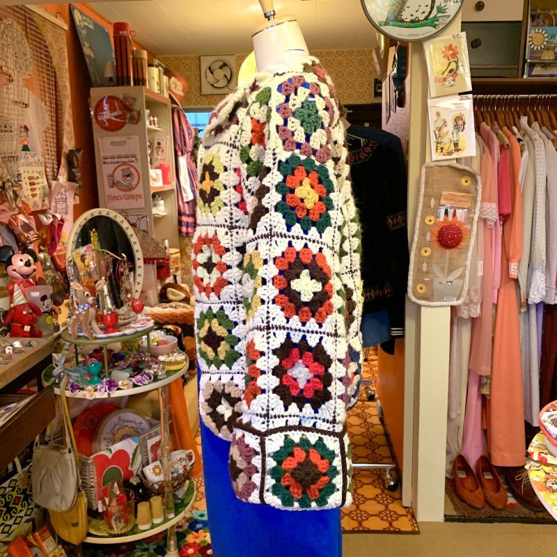 画像: Vintage Granny square knit gownjacket