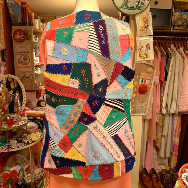 画像: Vintage patchwork vest