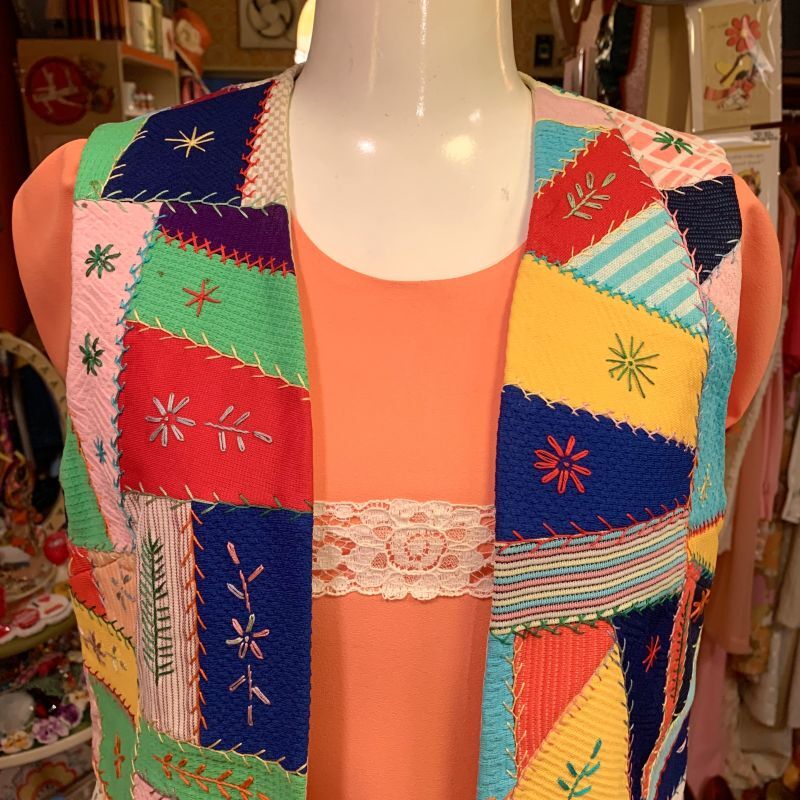 画像: Vintage patchwork vest