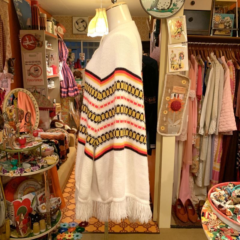 画像: Fringe knit poncho