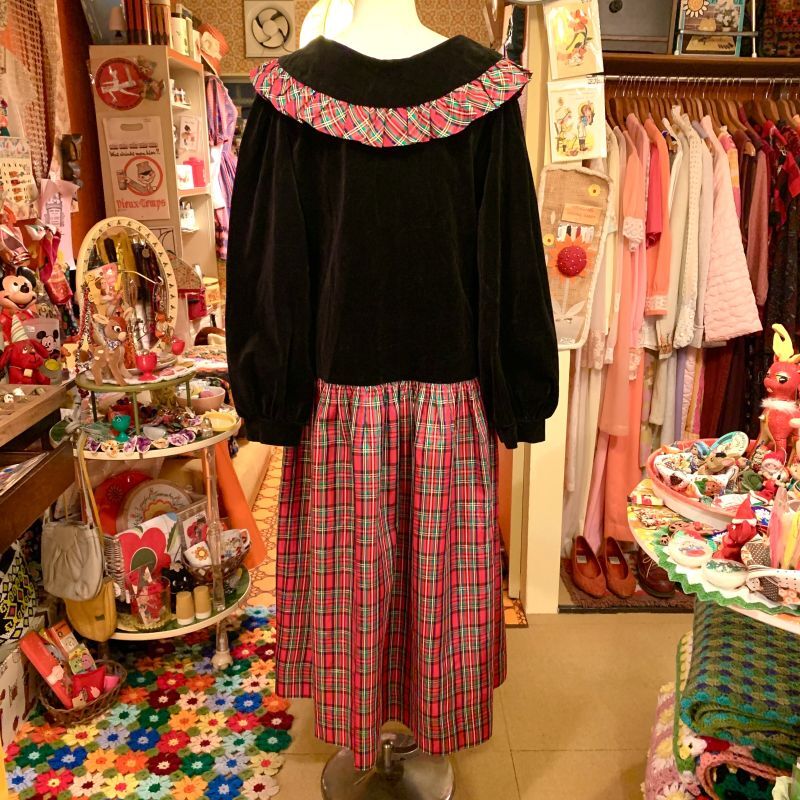 画像: 2way Plaid&Velor dress