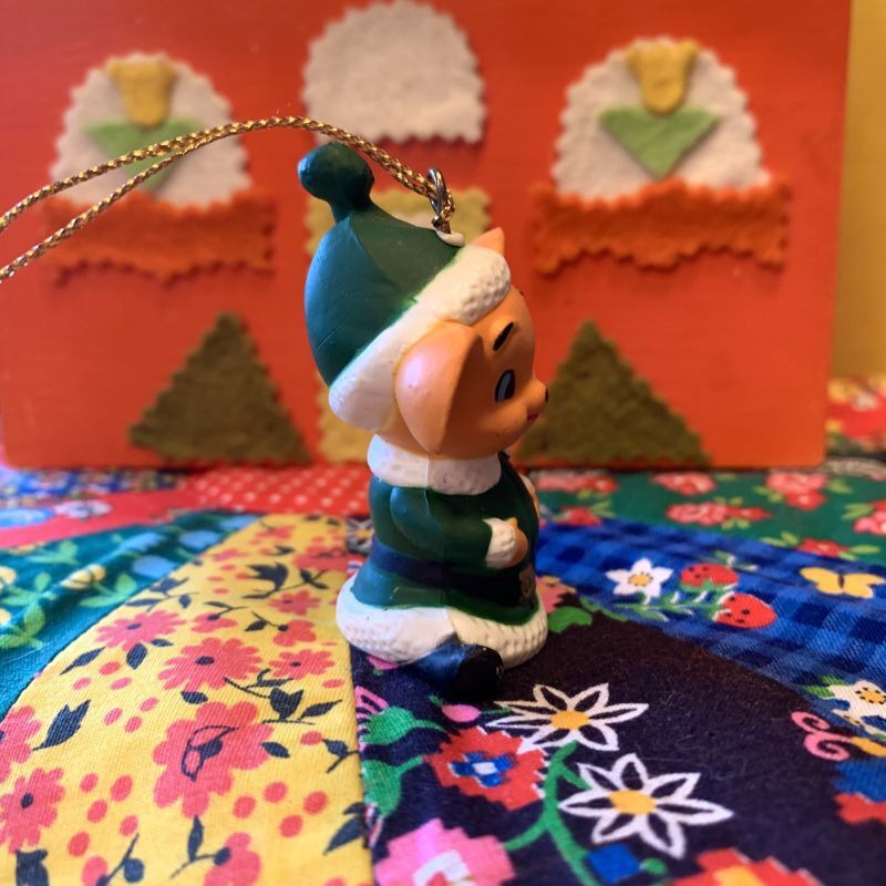 画像2: Christmas  mouse vintage ornament(GR)