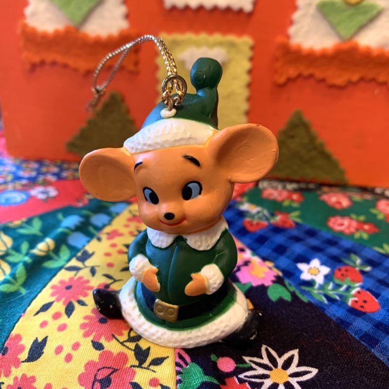 画像: Christmas  mouse vintage ornament(GR)