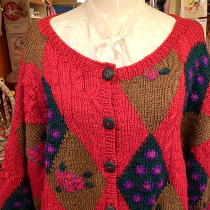 画像2: Vintage design knit wool cardigan