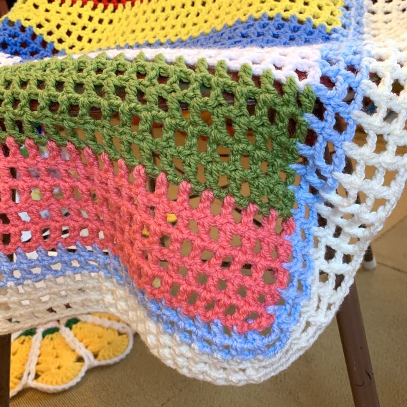 画像: Colorful knit blanket  (M)