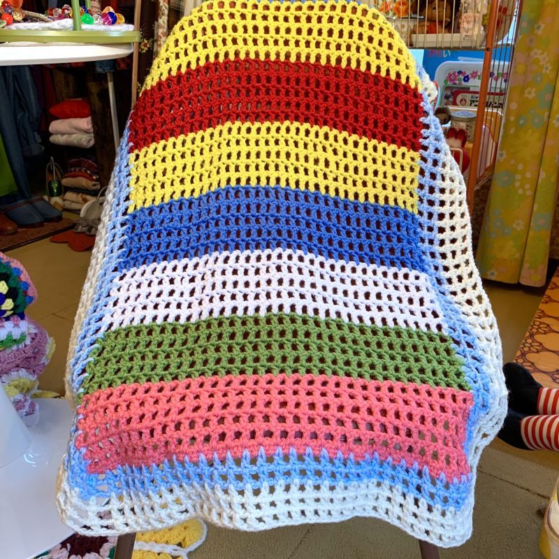 画像: Colorful knit blanket  (M)