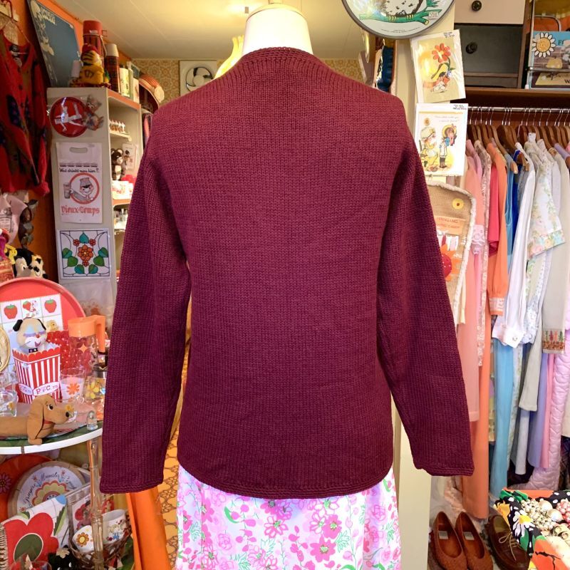 画像: Flower motif crochet knit cardigan