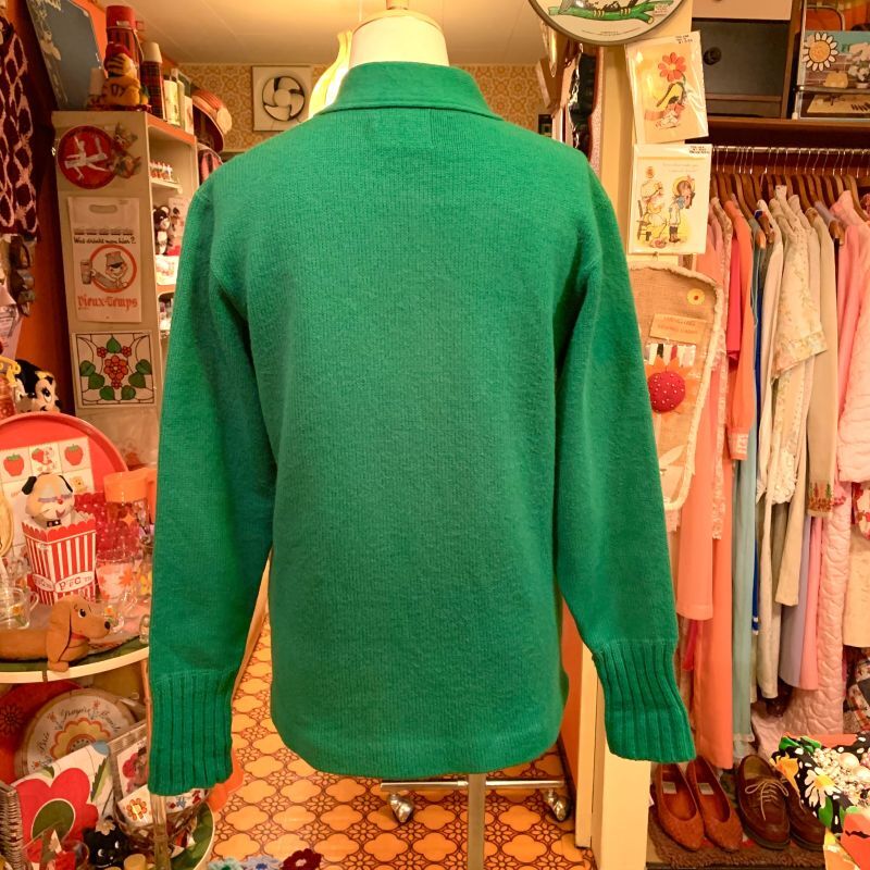 画像: 60'S〜70'S Owl patch Acrylic knit cardigan