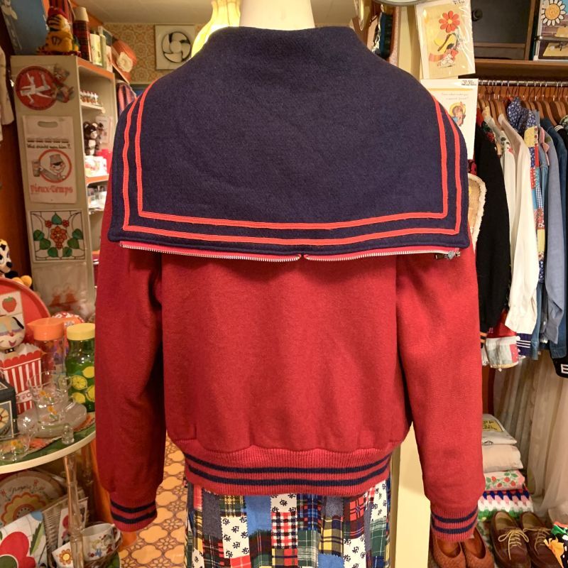 画像: RD/NV  Vintage sailor collar studium jumper