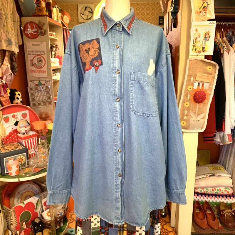 画像: Lovelydog  patch denim shirt