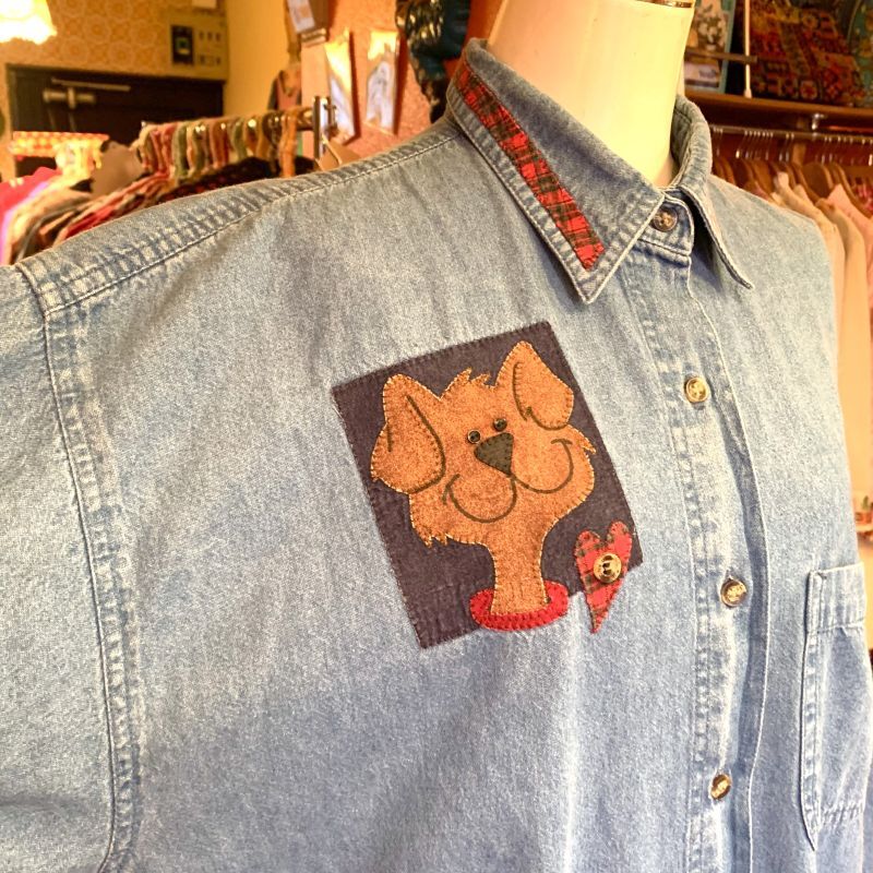 画像: Lovelydog  patch denim shirt