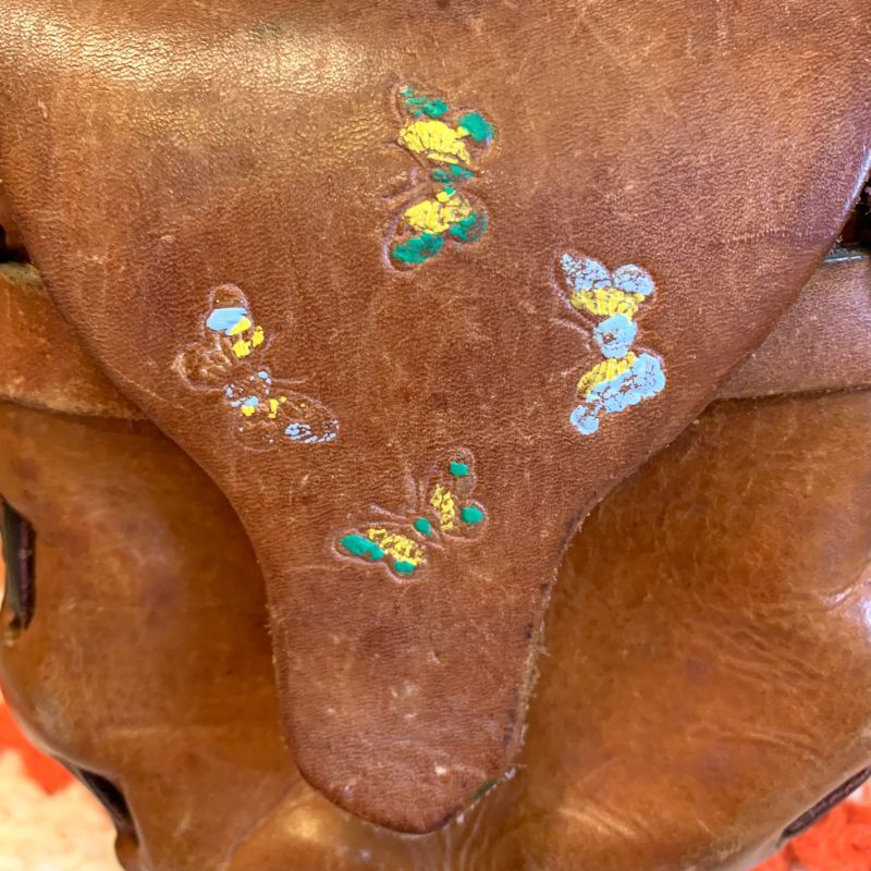 画像: Butterfly embossing small leather bag