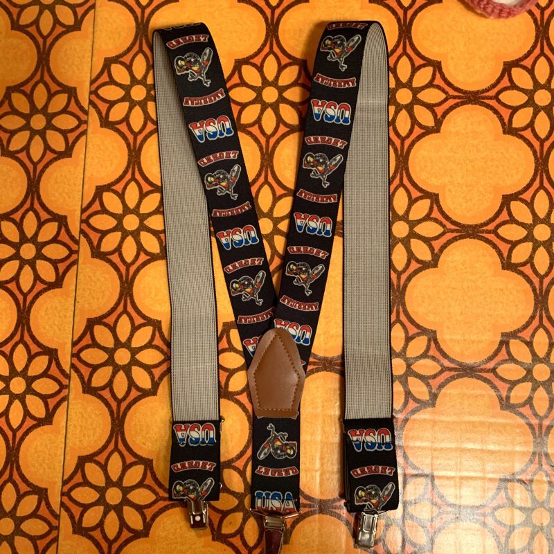 画像: Vintage USA Bike Pattern suspenders