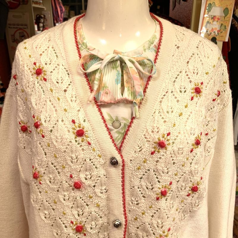 画像: Made in Italy flower motif cardigan