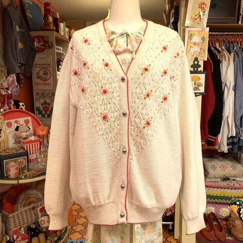 画像: Made in Italy flower motif cardigan