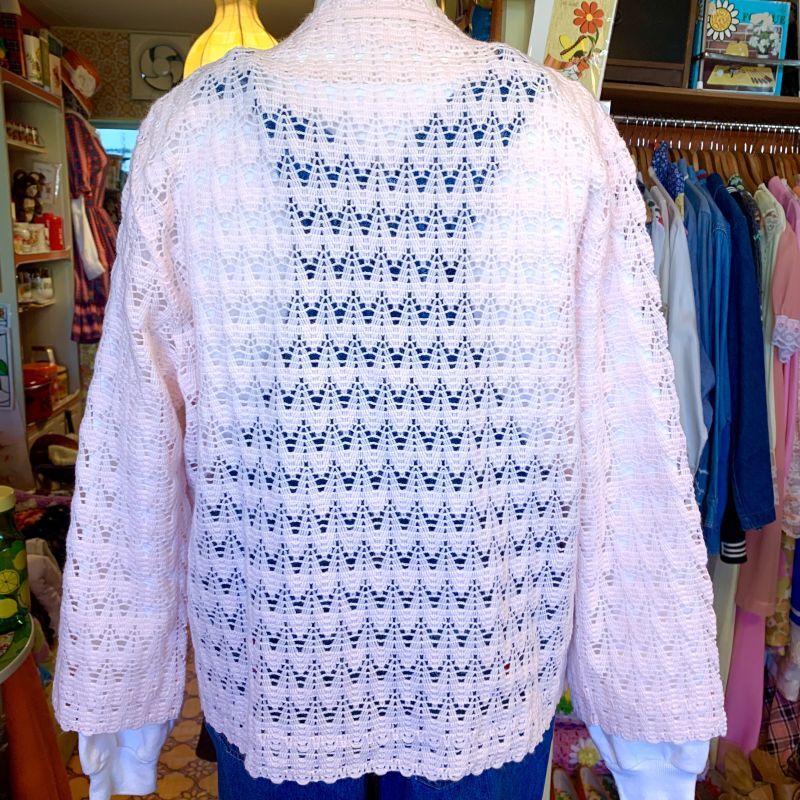 画像: Baby pink crochet cardigan