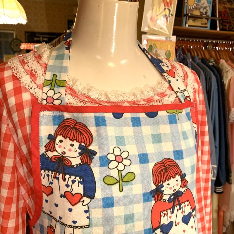 画像: Vintage Girl&Boy gingham check apron