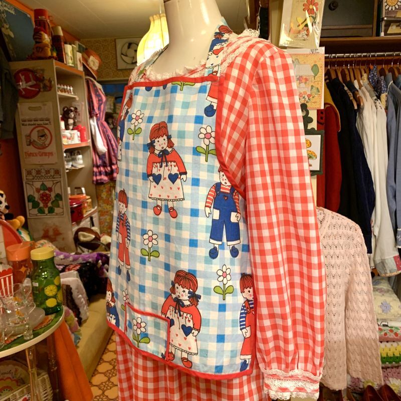 画像: Vintage Girl&Boy gingham check apron