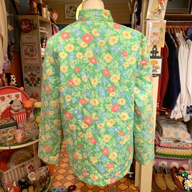 画像: Vintage Flower pattern china quilting jacket