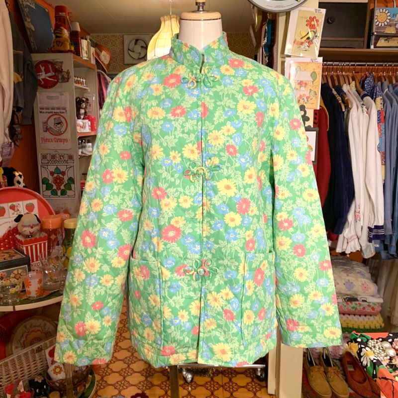 画像: Vintage Flower pattern china quilting jacket