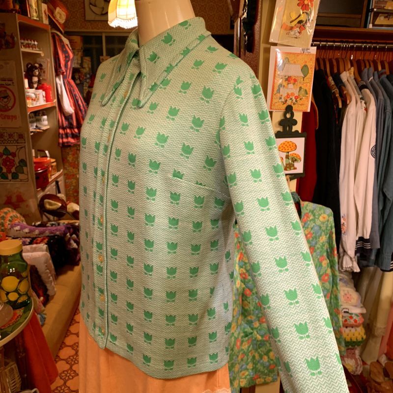 画像: Vintage tulip poly shirt