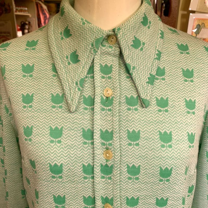 画像: Vintage tulip poly shirt