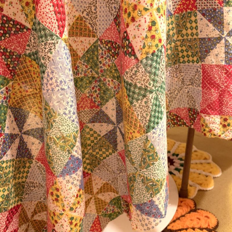 画像: Vintage patchwork pattern cut cloth  A