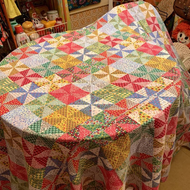 画像: Vintage patchwork pattern cut cloth  A