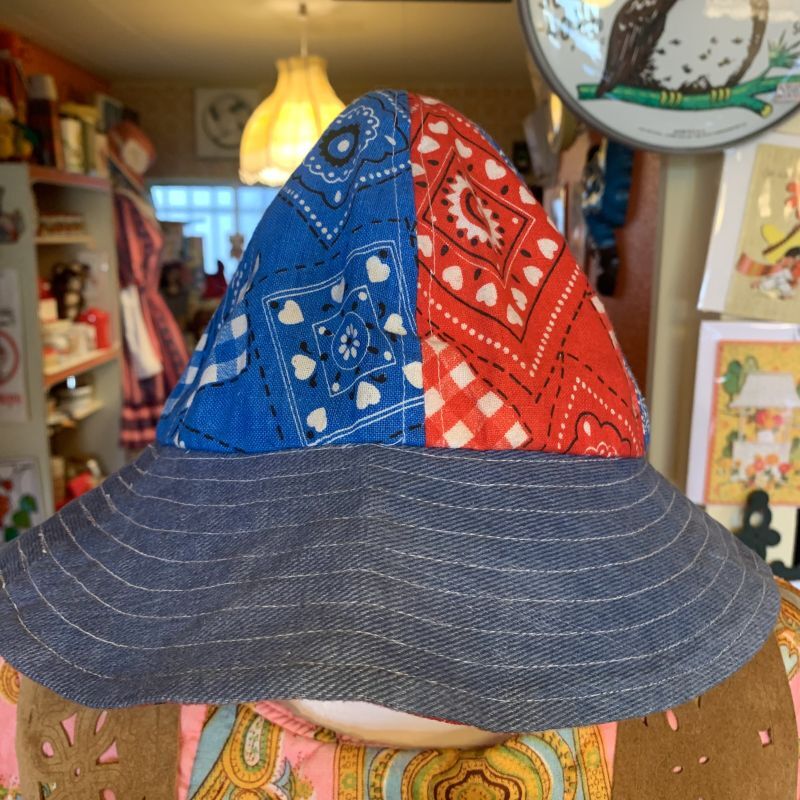 画像: 70'S USA DEADSTOCK Bandana・Denim Hat