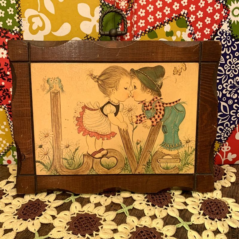 画像: LOVE wooden frame wallhanging