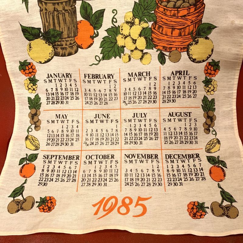 画像: Vintage fabric calendar 1985 Food