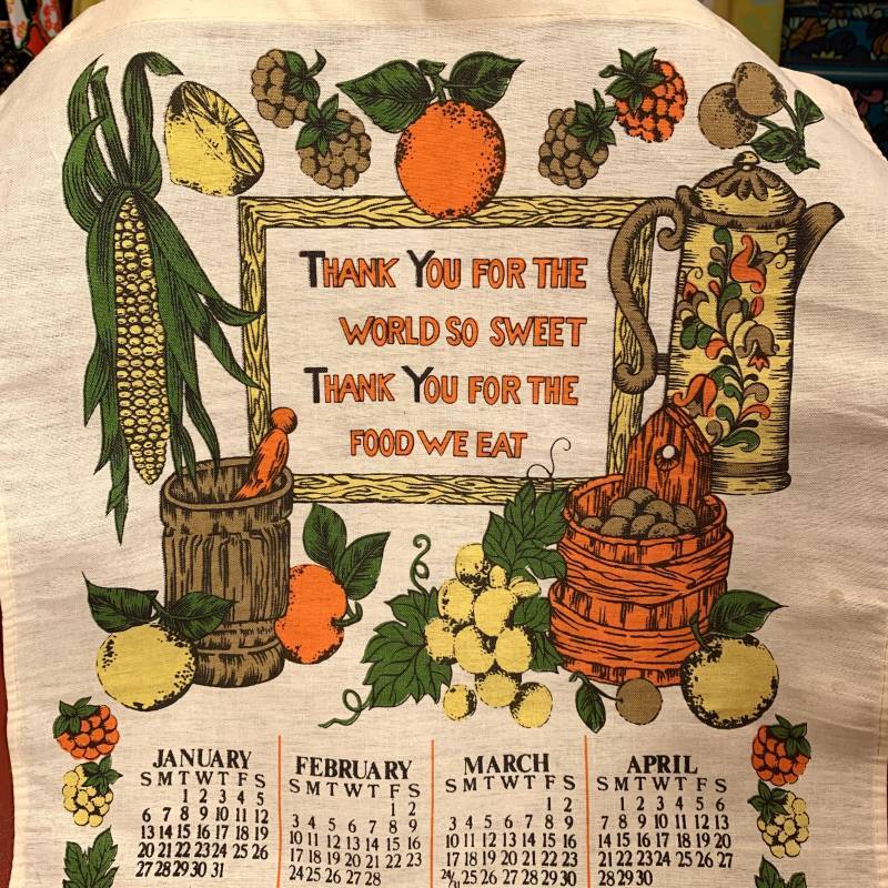 画像: Vintage fabric calendar 1985 Food