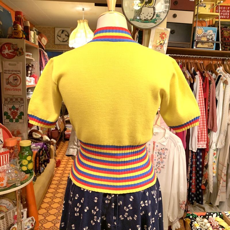 画像: Vintage border pattern summer knit