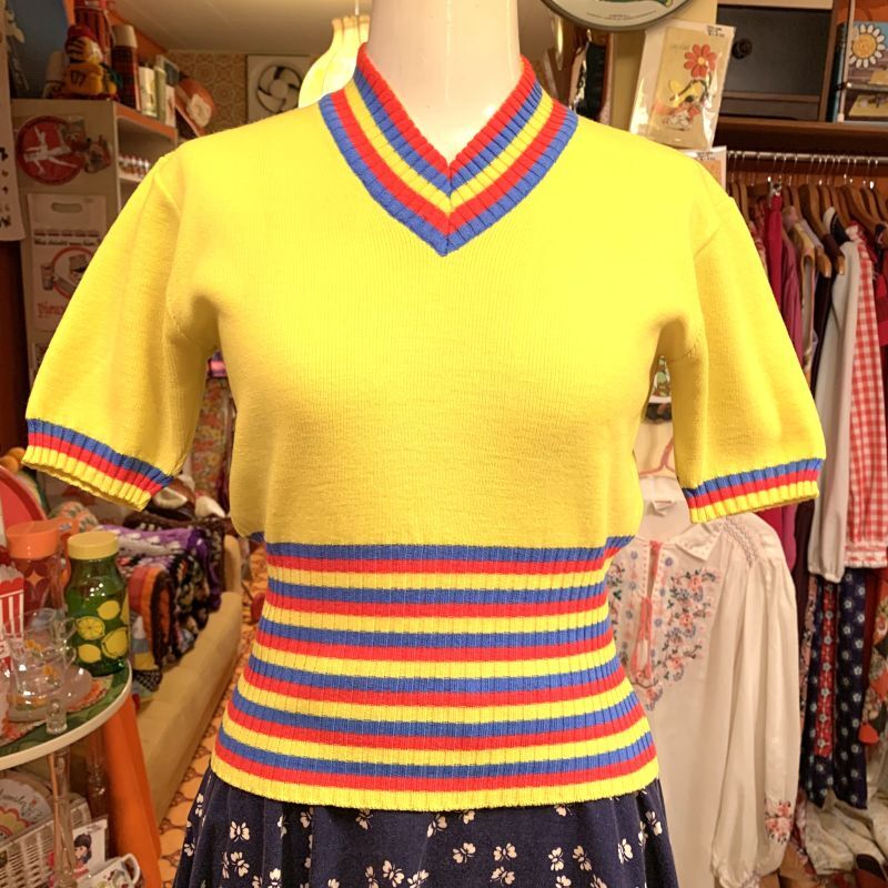 画像: Vintage border pattern summer knit