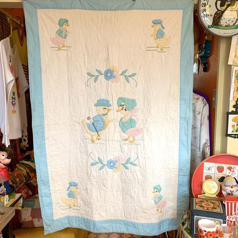 画像1: 50'S Vintage bird patch quilt