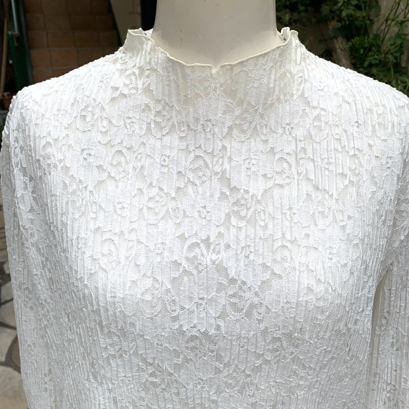 画像: Wh Flower lace top