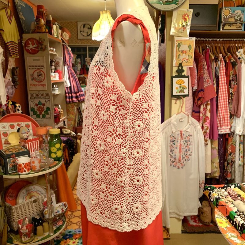 画像: WH Flower pattern crochet vest