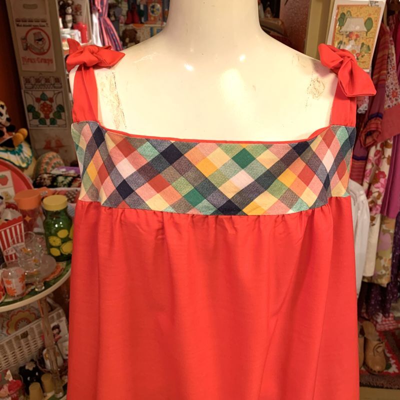 画像: 70'S  Mushroom patch camisole dress