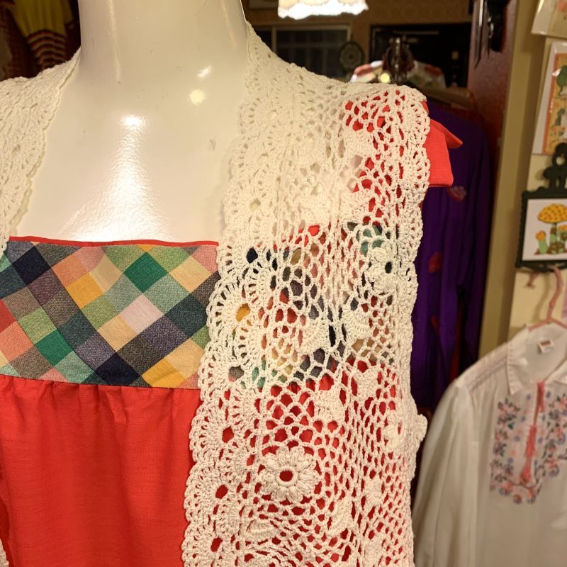 画像: WH Flower pattern crochet vest