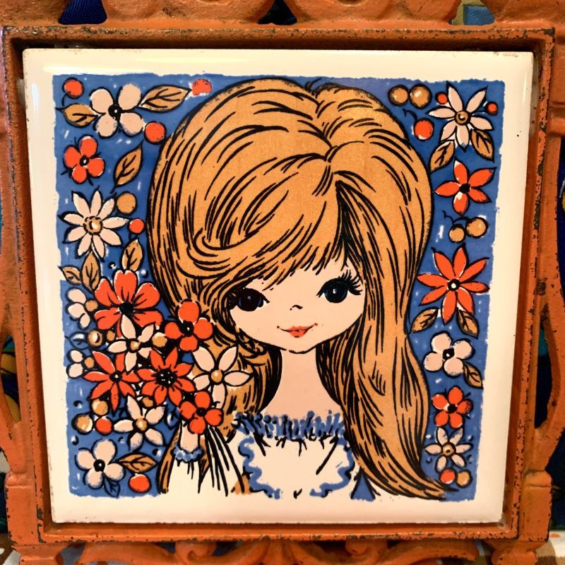 画像: Flower girl iron trivet