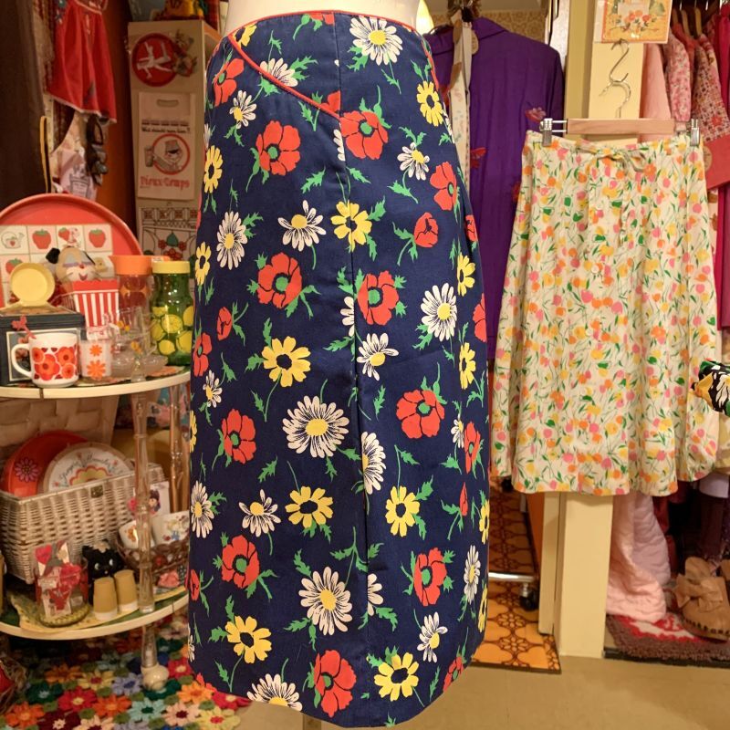 画像: 70'S Flower pattern skirt