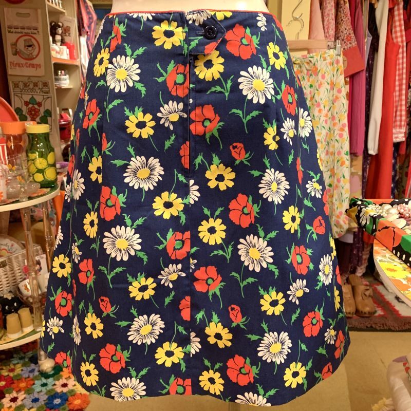 画像: 70'S Flower pattern skirt