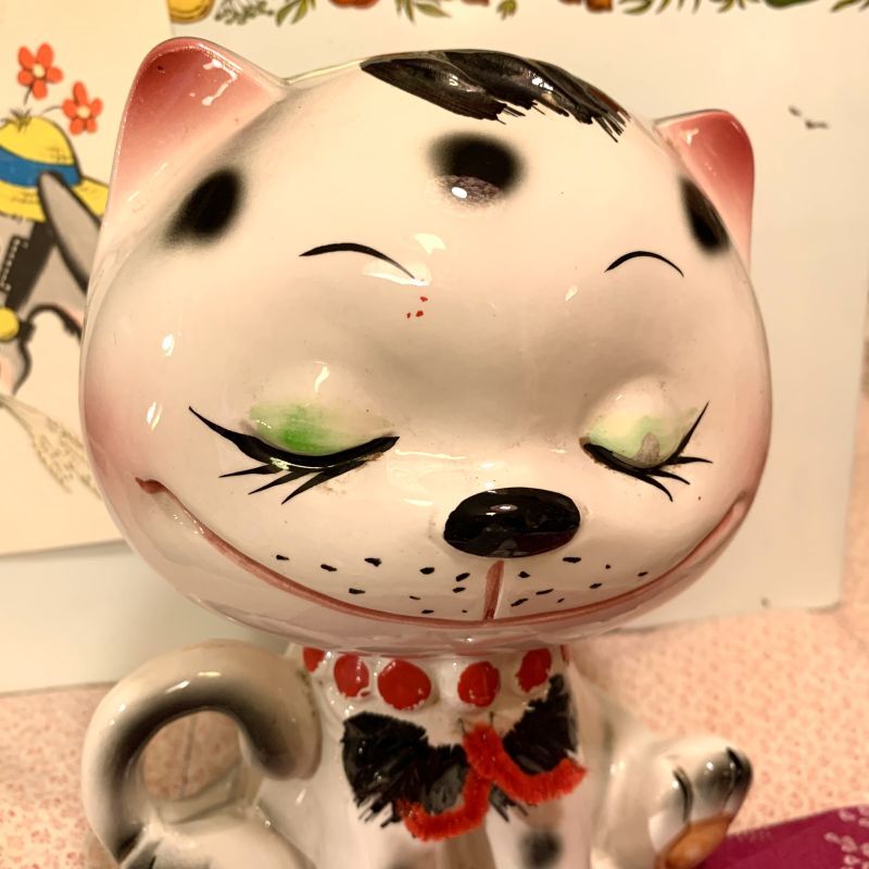 画像: Polka dot cat bank