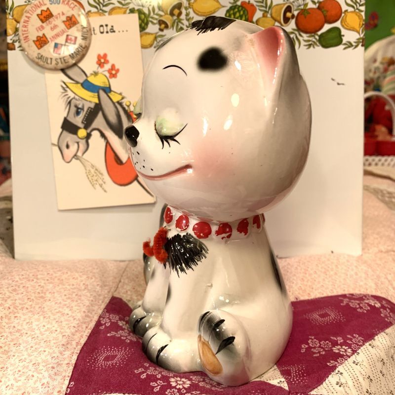 画像: Polka dot cat bank