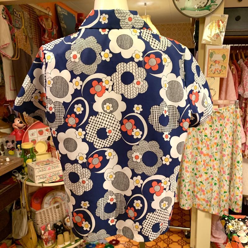 画像: Flower pattern poly shirt