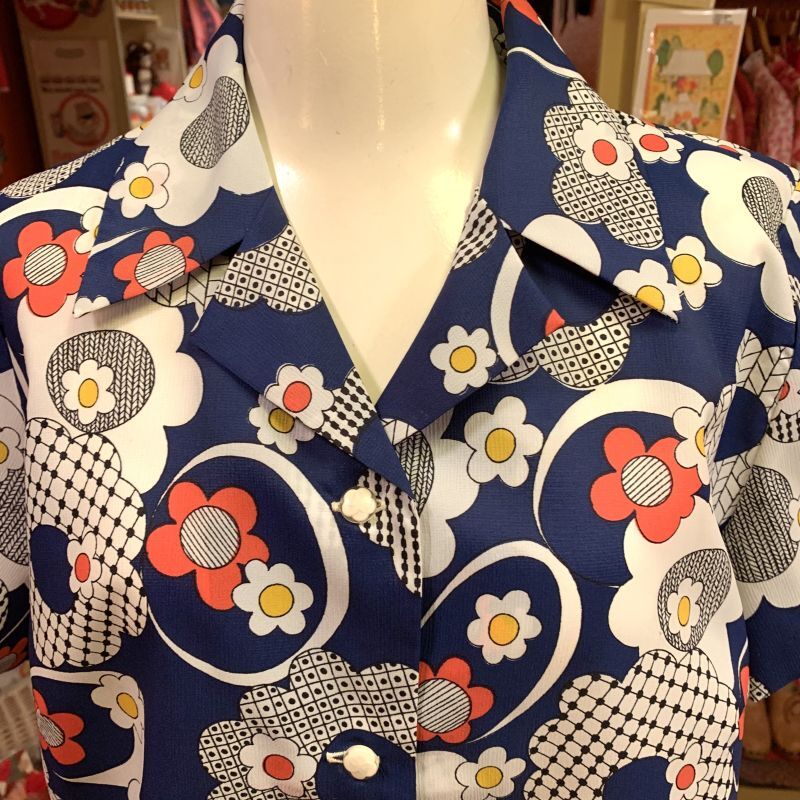 画像: Flower pattern poly shirt