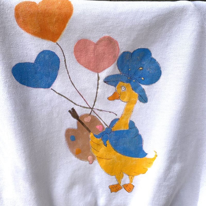 画像: Vintage Heatballoon drawing duck printed short sleeve sweat