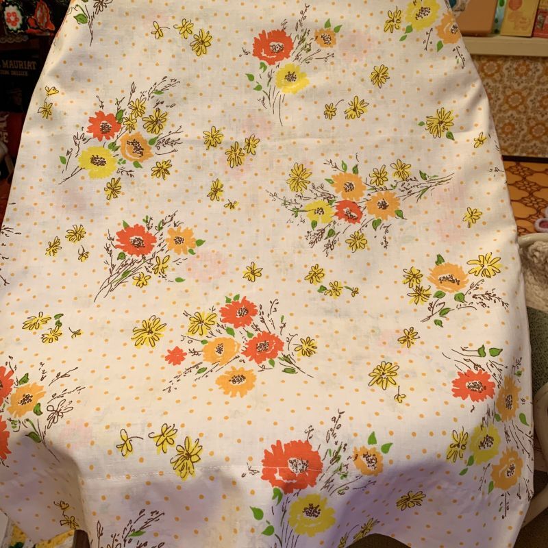 画像: 70'S  OR/YE  Flower pattern pillow cover